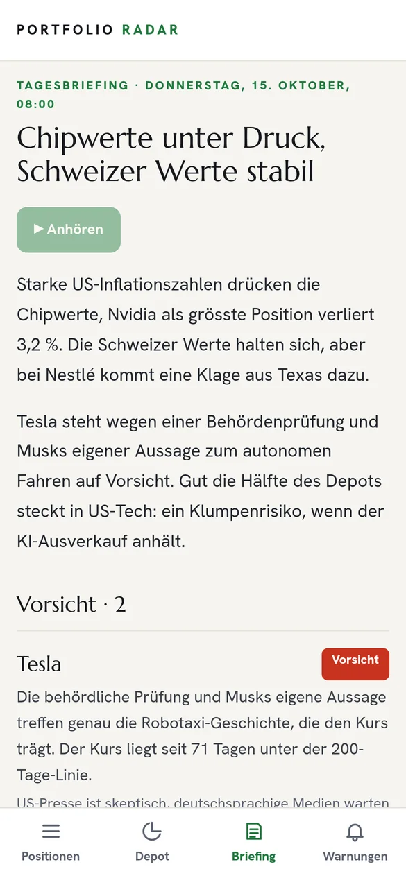 Das ausführliche Briefing